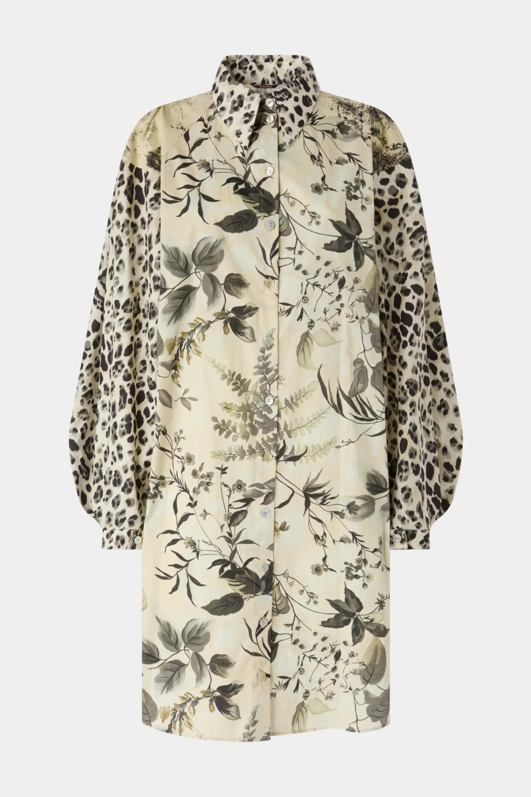 Abito Camicia Stampa Tropicale