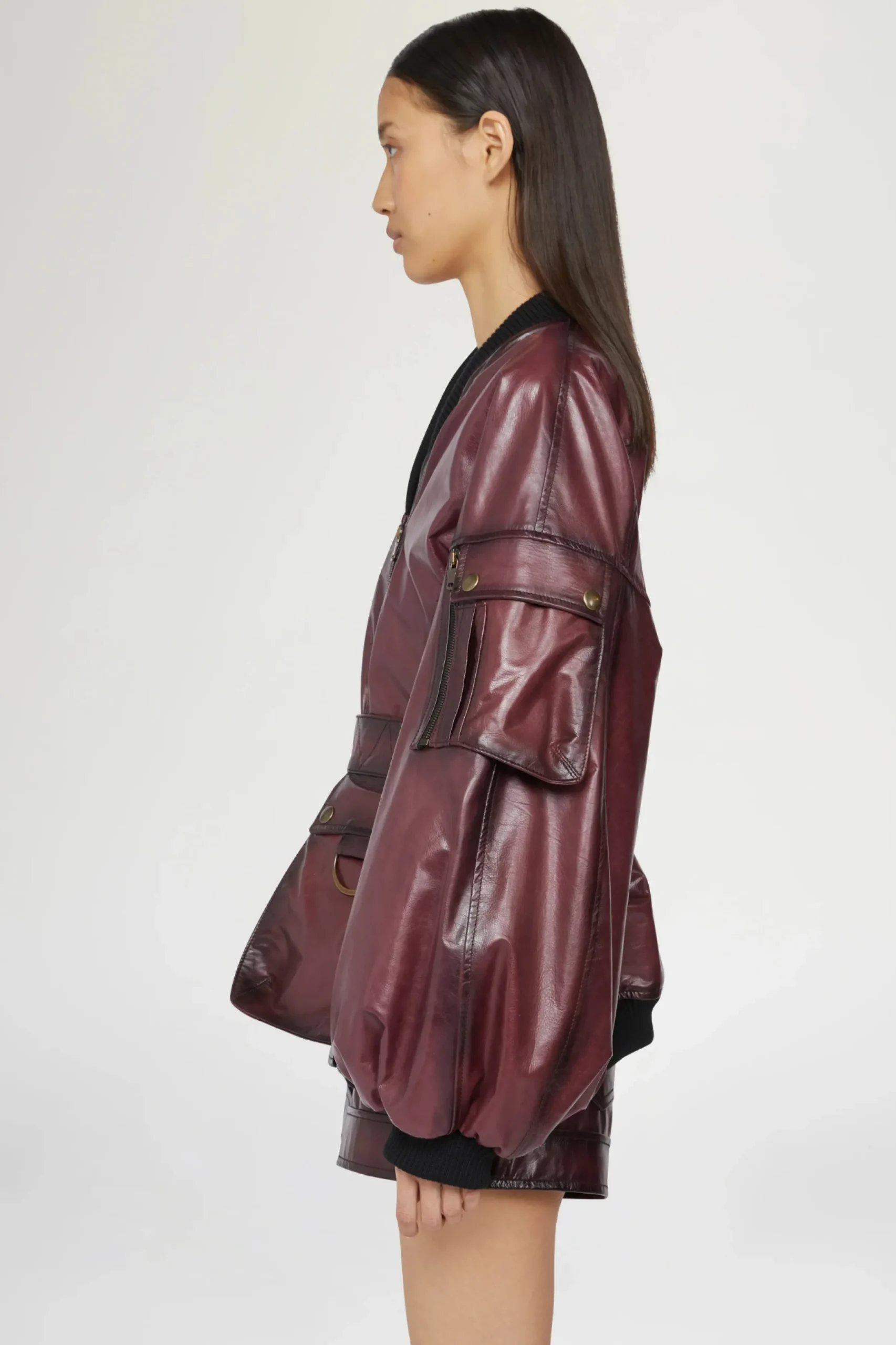 Giacca di Pelle Bordeaux