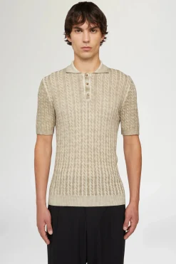 Polo in Maglia Beige