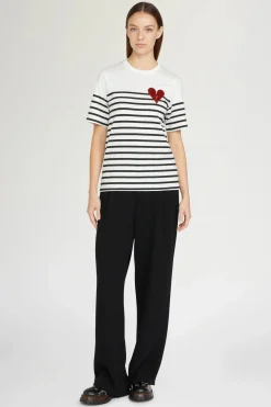 T-shirt Cuore Spezzato a Righe