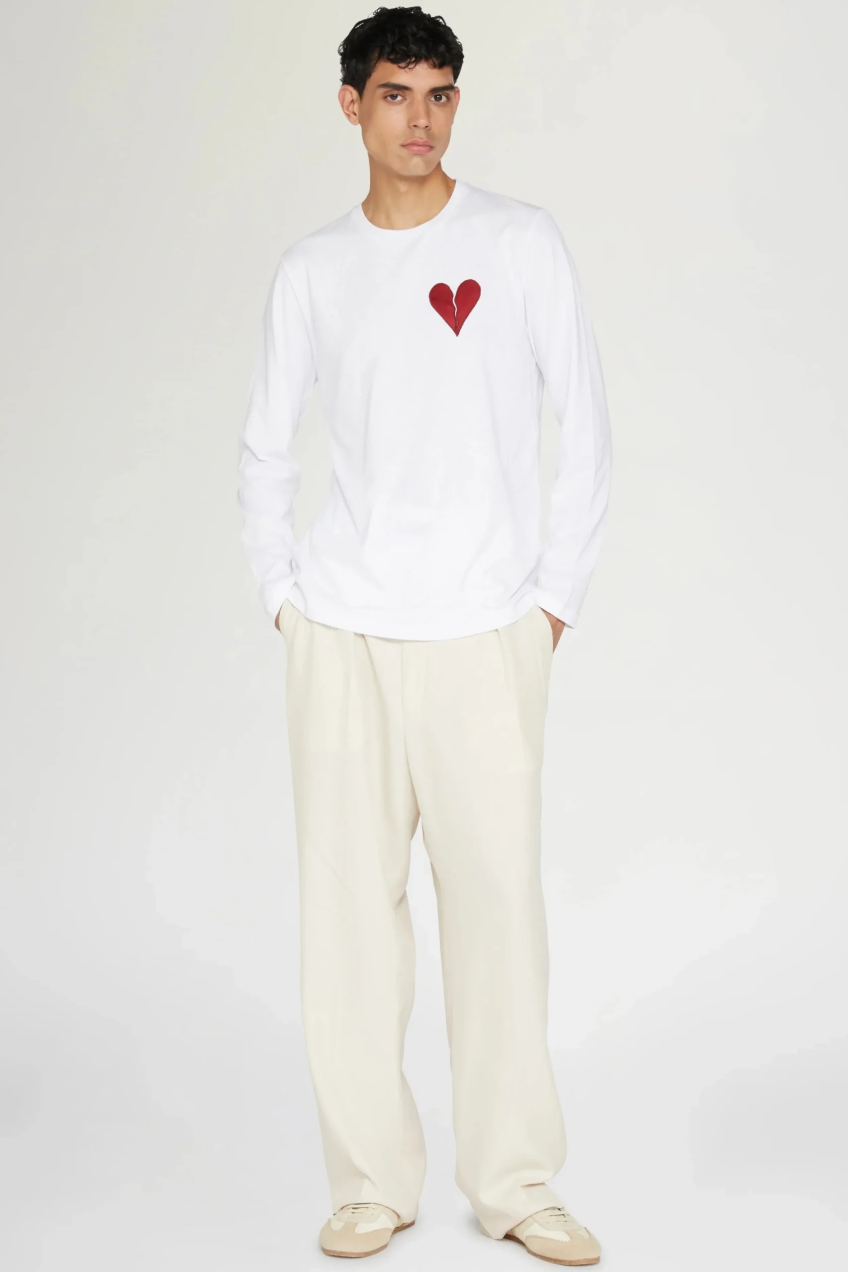 T-shirt Cuore Spezzato Lunga Bianca